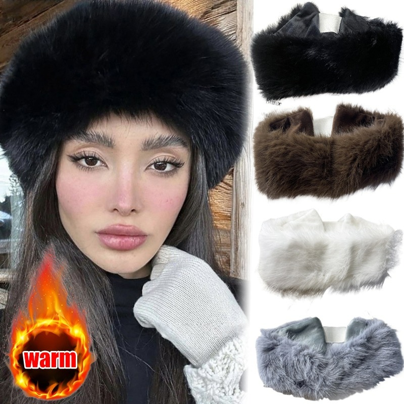 Fleece Ear Warmer Band - Geniş Bantlı Kürk Kafa Bandı Kışlık