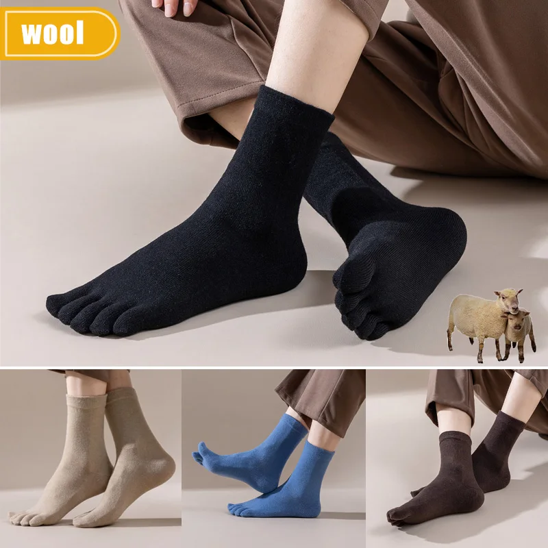 Thermal Sock Wool - Erkek Yün Beş Parmak Çorap Kısa