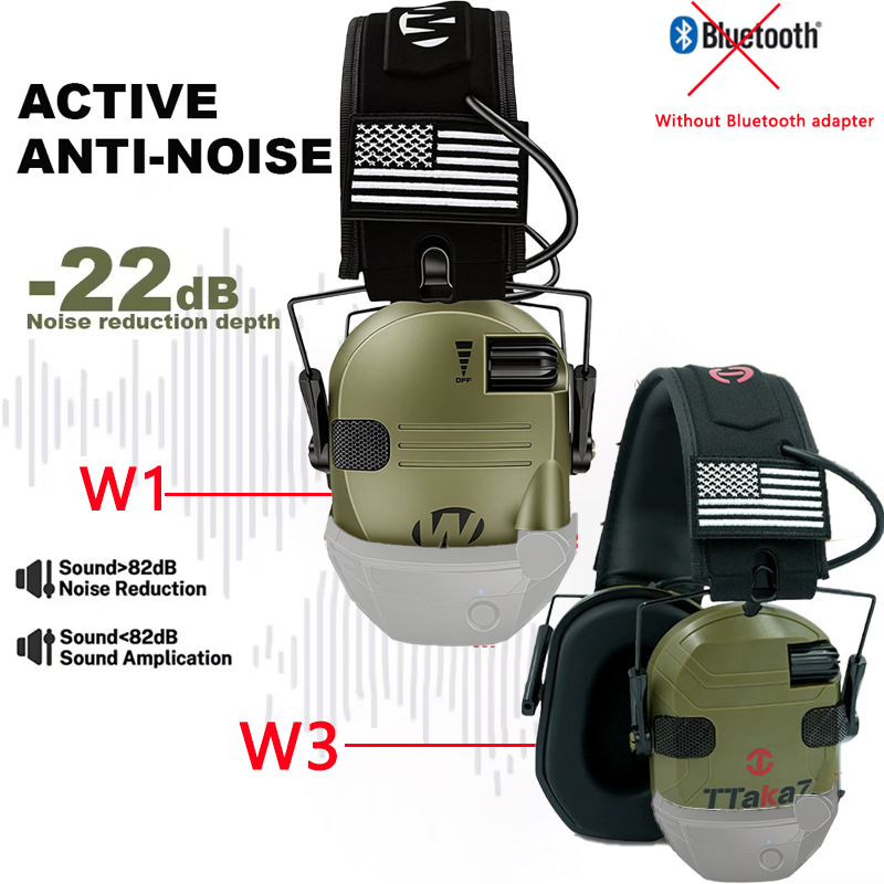 Earmuffs Foldable - W1/W3 Elektronik Atış Kulaklığı Gürültü Önleyici