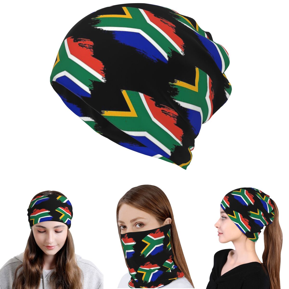 Knit Beanie Hat Warm - Güney Afrika Springboks Bayrağı Bandana Boyun