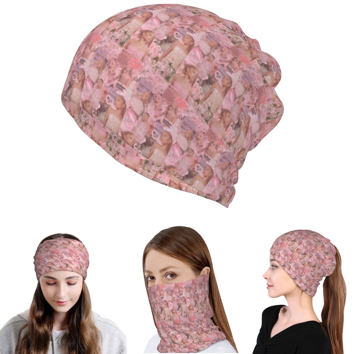 Knit Beanie Hat Warm - Ariana Grande Şarkıcı Bandana Boyun Örtüsü