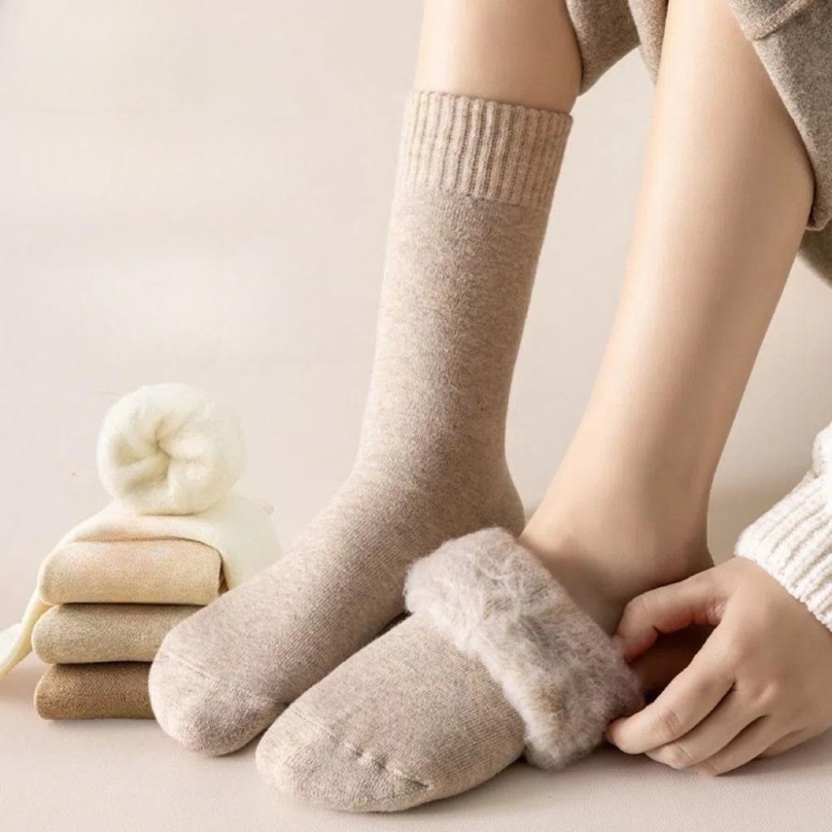 Thermal Sock Wool - 1 çift kış sıcak termal çorap