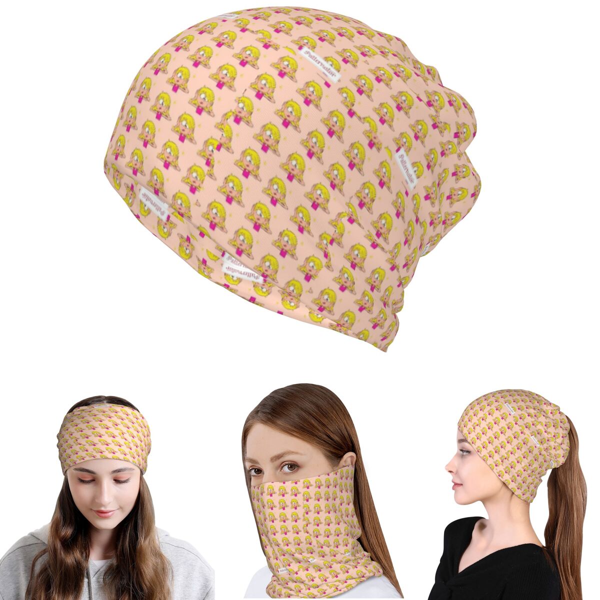 Knit Beanie Hat Warm - Lizzie Mcguire Karikatür Bandana Boyun Kapak