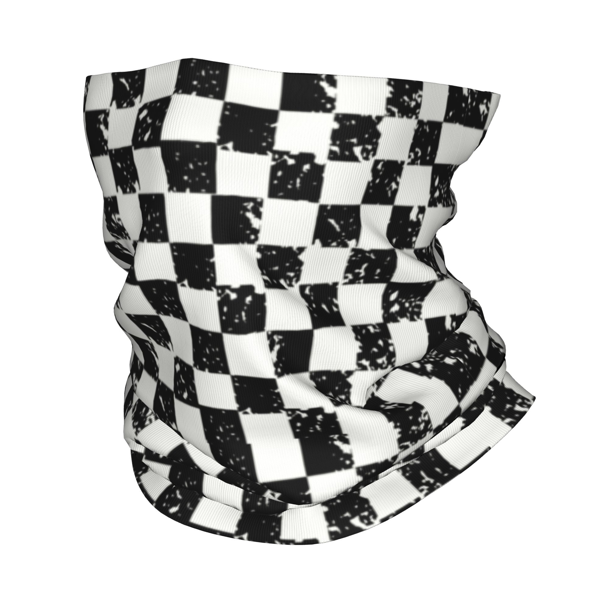 Neck Gaiter Fleece - Özel Retro Damalı Bayrak Kış Bandı