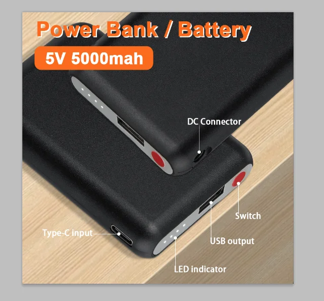 Heated Vest Battery - Güç Bankası 5V 5000mAh Isıtmalı Eldiven