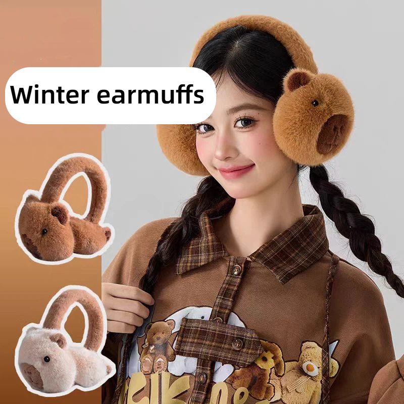 Earmuffs Foldable - Sevimli Capibala Kulaklıklar Karikatür Yunus Peluş