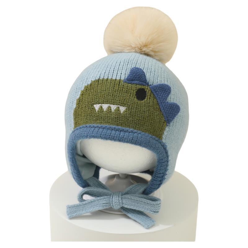 Knit Beanie Hat Warm - Sevimli Karikatür Hayvanlar Ponpon Şapka Bebek