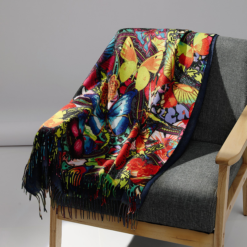 Cashmere Pashmina Wrap - Lüks Marka Yağlıboya Kaşmir Eşarp Kadınlar