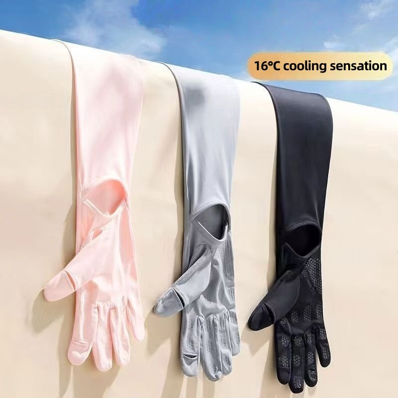 Touch Screen Gloves - UPF50+ Buz İpekli Güneş Korumalı Eldivenli