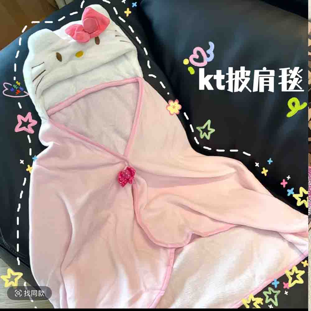 Shawl Wrap Winter - Sevimli Hellokitty Pelerin Şal Klima Battaniyesi