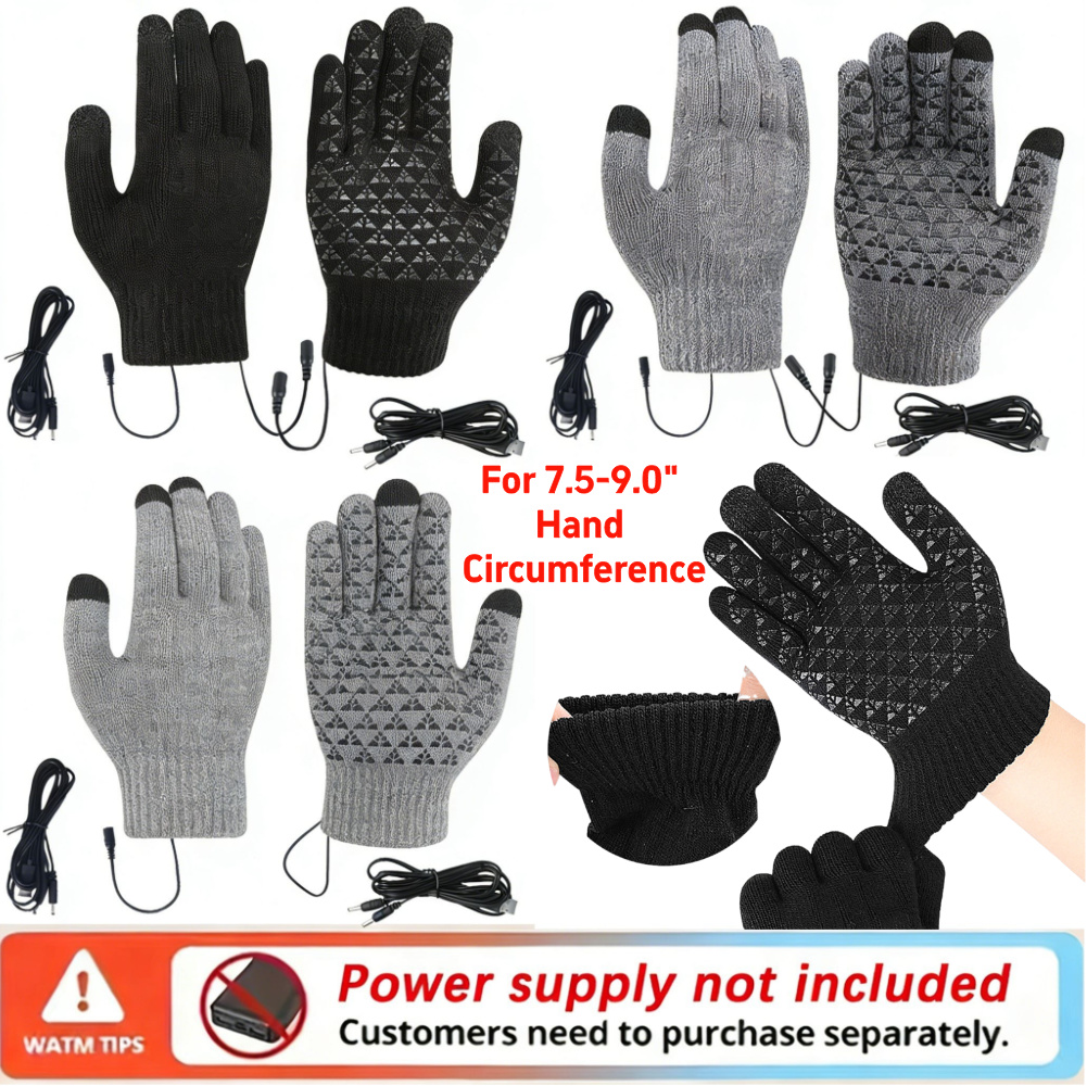 Touch Screen Gloves - 5-1 çift USB ısıtmalı örme eldiven