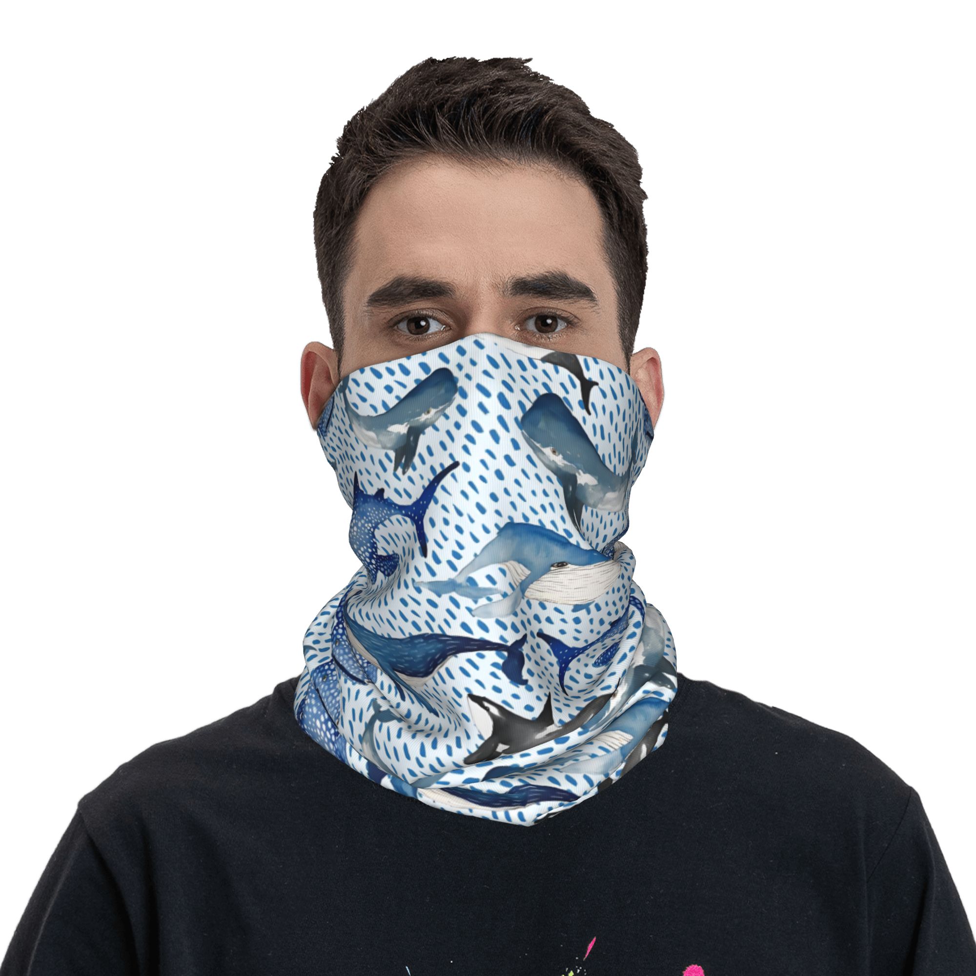 Özel Mavi Suluboya Köpekbalığı - Neck Gaiter Fleece incelemesi ve fiyatı