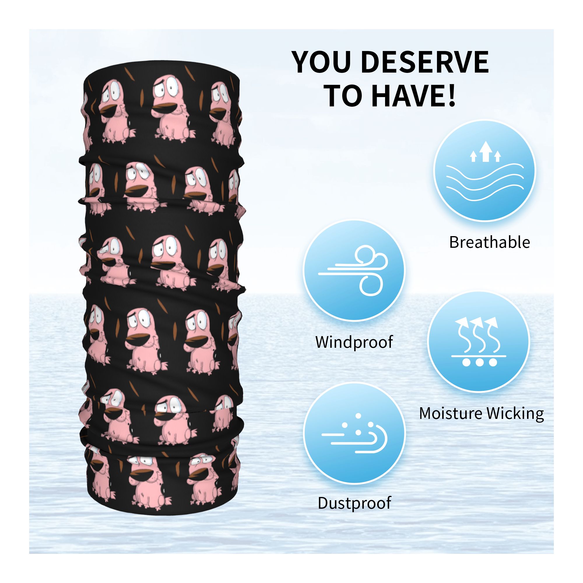 Özel Karikatür Cesaret Köpek K - Neck Gaiter Fleece incelemesi ve fiyatı