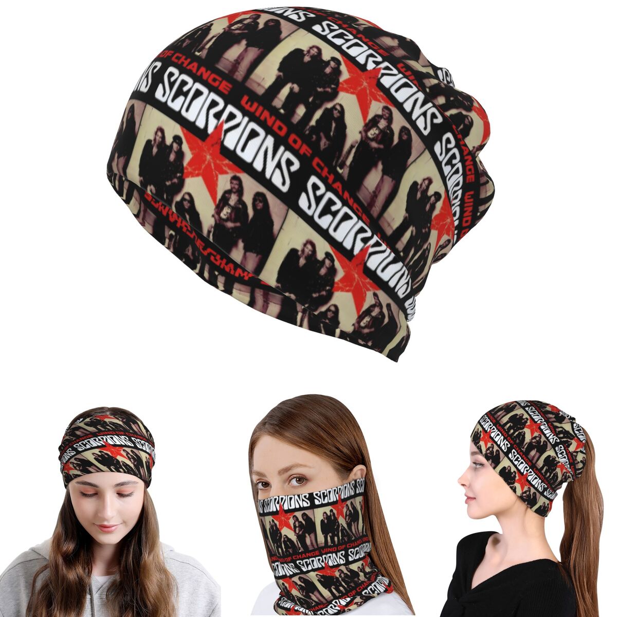 Scorpions Band Rock Bandana Bo - Knit Beanie Hat Warm incelemesi ve fiyatı