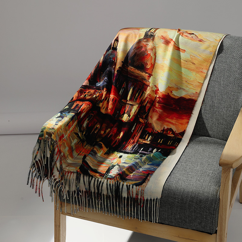 Lüks Marka Yağlıboya Kaşmir Eş - Cashmere Pashmina Wrap incelemesi ve fiyatı
